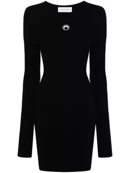 Marine Serre платье мини с вышитым логотипом, черный