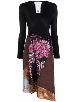 Marine Serre платье в технике пэчворк, черный