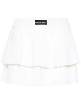 Marine Serre плиссированная мини-юбка, белый