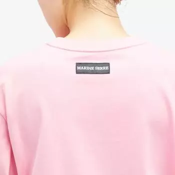 Marine Serre Простая футболка из джерси из органического хлопка, розовый