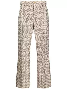 Marine Serre прямые брюки Moon Diamant, нейтральный цвет