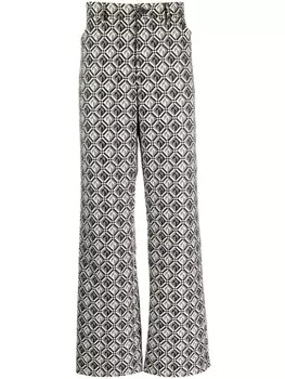 Marine Serre прямые брюки с принтом Moon Diamant, черный