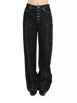 Marine Serre расклешенные джинсы с лунным принтом, черный