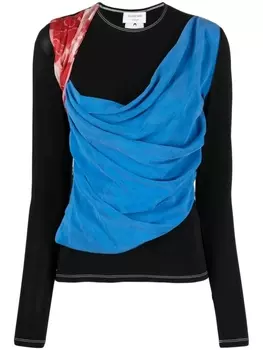 Marine Serre Regenerated draped design top, черный
