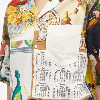 Marine Serre Рубашка для боулинга из регенерированного льна, мультиколор