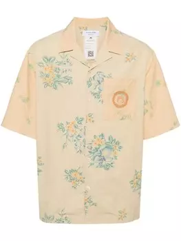 Marine Serre рубашка с цветочным принтом, желтый