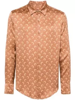Marine Serre рубашка с принтом Crescent Moon, коричневый