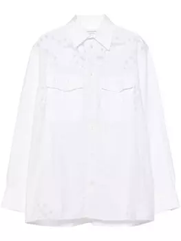 Marine Serre рубашка с вышитым логотипом, белый