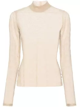 Marine Serre сетчатая футболка Crescent Moon, нейтральный цвет