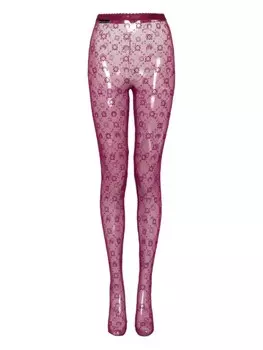 Marine Serre сетчатые колготки с узором Moonogram, фиолетовый