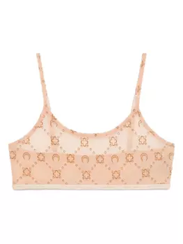 Marine Serre сетчатый бюстгальтер-бралетт, нейтральный цвет