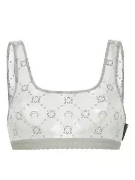 Marine Serre сетчатый бюстгальтер с узором Moonogram, серый