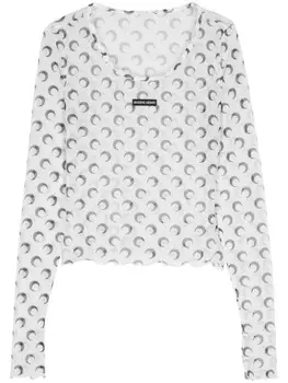 Marine Serre сетчатый топ Crescent Moon, белый