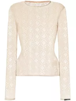 Marine Serre сетчатый топ Moon Diamant Second Skin, нейтральный цвет