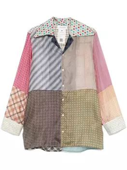 Marine Serre шелковая рубашка, синий