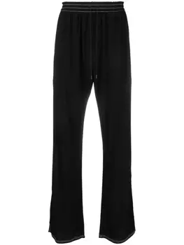 Marine Serre широкие брюки с контрастной строчкой, черный