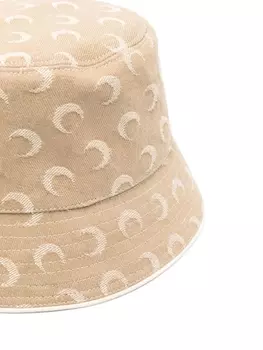 Marine Serre шляпа-ведро из жаккардового твила с лунным узором, нейтральный цвет
