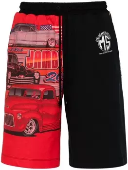 Marine Serre шорты-бермуды Regenerated Graphic, черный