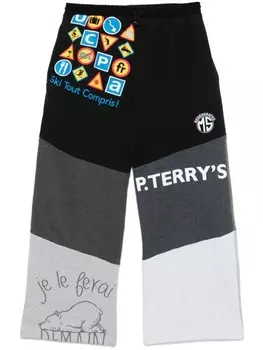 Marine Serre спортивные штаны из переработанного материала, черный