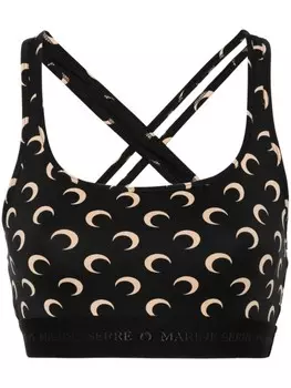 Marine Serre спортивный бюстгальтер Moon, черный