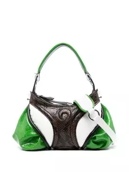 Marine Serre сумка через плечо с нашивкой Crescent Moon, коричневый