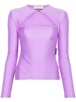 Marine Serre топ из джерси с драпировкой, фиолетовый