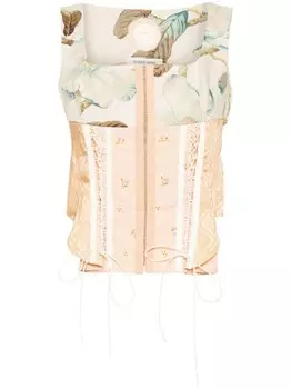 Marine Serre топ-корсет Upcycled, нейтральный цвет