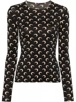 Marine Serre топ Regenerated, черный