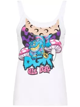 Marine Serre топ Regenerated с графичным принтом, белый