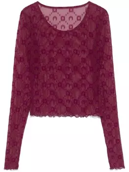 Marine Serre топ с монограммой, розовый