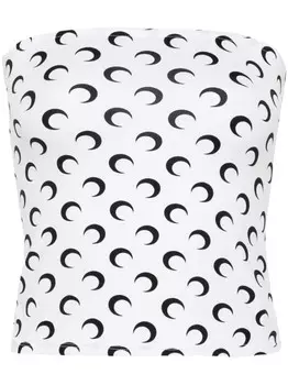 Marine Serre топ с принтом Crescent Moon, белый