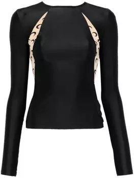 Marine Serre топ с принтом Crescent Moon, черный