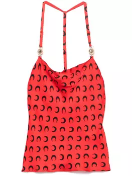 Marine Serre топ с принтом, красный