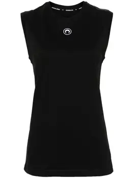 Marine Serre топ с вышивкой Crescent Moon, черный