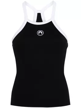 Marine Serre топ с вышивкой Crescent Moon, черный