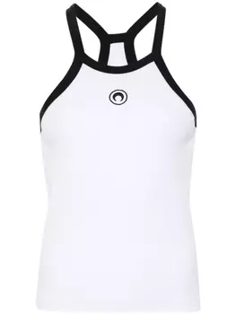 Marine Serre топ с вышивкой Crescent Moon, белый