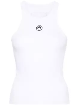 Marine Serre топ с вышивкой Crescent Moon, белый