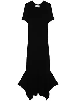 Marine Serre трикотажное платье с короткими рукавами, черный