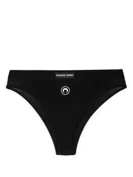 Marine Serre трусы-брифы с вышитым логотипом, черный