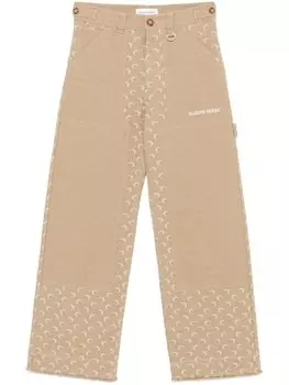 Marine Serre твиловые брюки Moon, нейтральный цвет