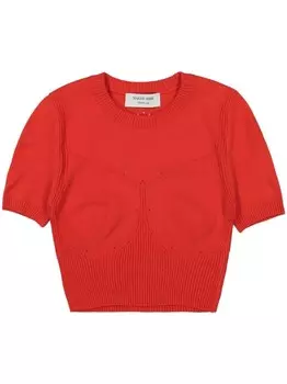 Marine Serre укороченный трикотажный топ, красный