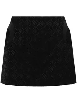 Marine Serre жаккардовая мини-юбка Moon Diamant, черный