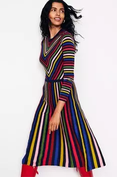 Мария трикотажное платье миди Boden, розовый