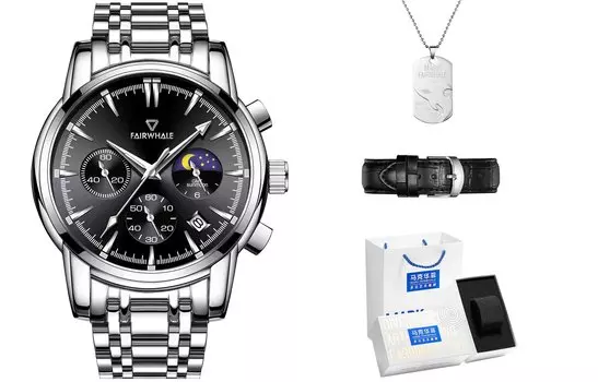 Mark Fairwhale FAIRWHALE Мужские часы, Подарочная коробка Синий кит (браслет)