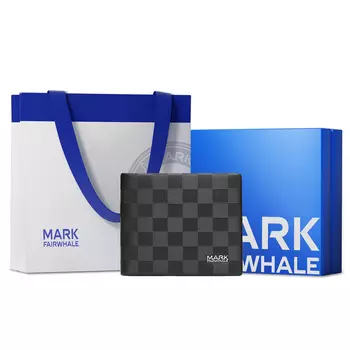 Mark Fairwhale FAIRWHALE Мужской кошелек, Черно-романтическая синяя подарочная коробка ко Дню святого Валентина