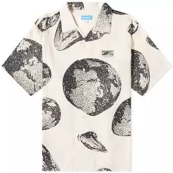 Market Рубашка с короткими рукавами и растровым изображением, экрю