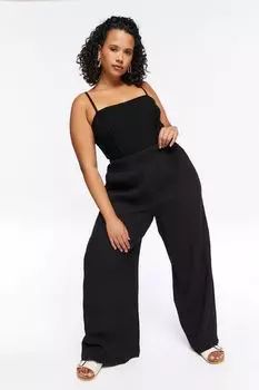 Марлевые брюки-палаццо больших размеров Forever 21, черный