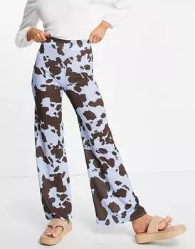 Марлевые брюки с коровьим принтом ASOS DESIGN