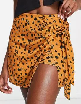 Марлевые шорты ASOS DESIGN цвета ржавчины с животными