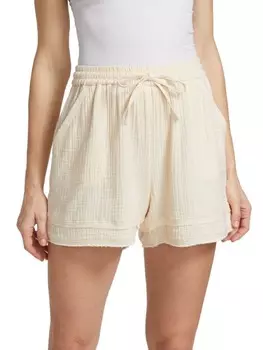 Марлевые шорты Monrow на шнурке, buttercream